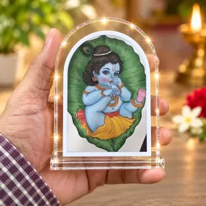 Baby Krishna L Shape Acrylic Showpiece 3 X 3.5 Inch For Home, Office And Car (F175709) Baby Krishna L Shape Acrylic Showpiece 3 X 3.5 Inch For Home, Office And Car (F175709)