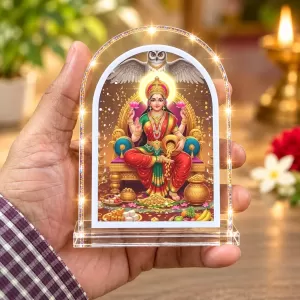 Goddess Lakshmi L Shape Acrylic Showpiece 3 X 3.5 Inch For Home, Office And Car (F175713)