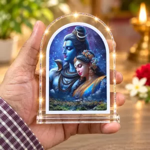 Shiva Parvati L Shape Acrylic Showpiece 3 X 3.5 Inch For Home, Office And Car (F175717) Shiva Parvati L Shape Acrylic Showpiece 3 X 3.5 Inch For Home, Office And Car (F175717)