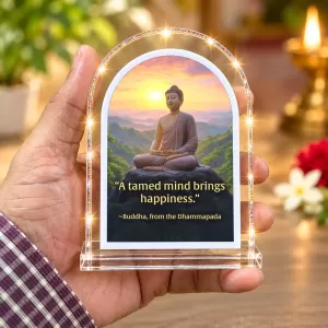 Buddha L Shape Acrylic Showpiece 3 X 3.5 Inch For Home, Office And Car (F175720)