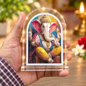 Lord Ganesha L Shape Acrylic Showpiece 3 X 3.5 Inch For Home, Office And Car (F175722) Lord Ganesha L Shape Acrylic Showpiece 3 X 3.5 Inch For Home, Office And Car (F175722)