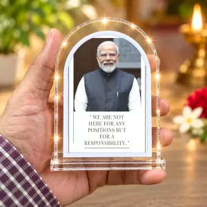 Narendra Modi L Shape Acrylic Showpiece 3 X 3.5 Inch For Home, Office And Car (F175724) Narendra Modi L Shape Acrylic Showpiece 3 X 3.5 Inch For Home, Office And Car (F175724)