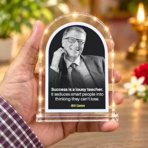 Bill Gates L Shape Acrylic Showpiece 3 X 3.5 Inch For Home, Office And Car (F175731)
