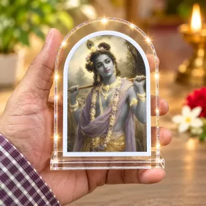 Lord Krishna L Shape Acrylic Showpiece 3 X 3.5 Inch For Home, Office And Car (F175734)