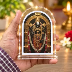 Lord Venkateswara L Shape Acrylic Showpiece 3 X 3.5 Inch For Home, Office And Car (F175741) Lord Venkateswara L Shape Acrylic Showpiece 3 X 3.5 Inch For Home, Office And Car (F175741)