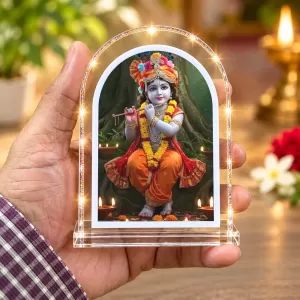 Lord Krishna L Shape Acrylic Showpiece 3 X 3.5 Inch For Home, Office And Car (F175745) Lord Krishna L Shape Acrylic Showpiece 3 X 3.5 Inch For Home, Office And Car (F175745)