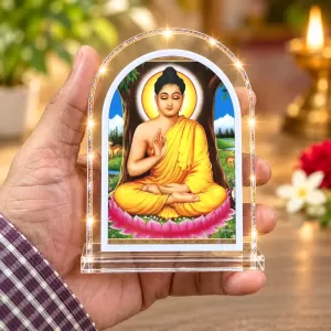 Buddha L Shape Acrylic Showpiece 3 X 3.5 Inch For Home, Office And Car (F175748)