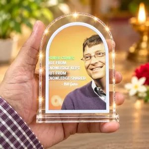 Bill Gates L Shape Acrylic Showpiece 3 X 3.5 Inch For Home, Office And Car (F175758) Bill Gates L Shape Acrylic Showpiece 3 X 3.5 Inch For Home, Office And Car (F175758)