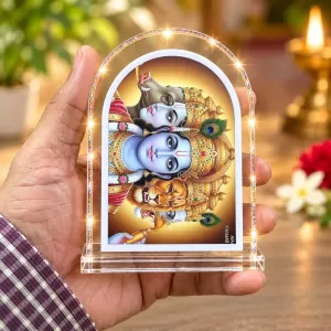Lord Bramaha Vishna Maeshawr L Shape Acrylic Showpiece 3 X 3.5 Inch For Home, Office And Car (F175761) Lord Bramaha Vishna Maeshawr L Shape Acrylic Showpiece 3 X 3.5 Inch For Home, Office And Car (F175761)