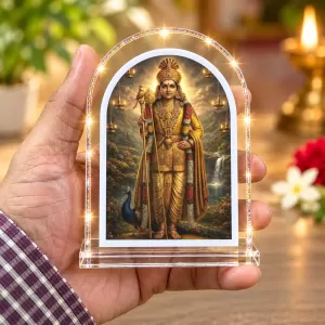 Lord Murugan L Shape Acrylic Showpiece 3 X 3.5 Inch For Home, Office And Car (F175762)