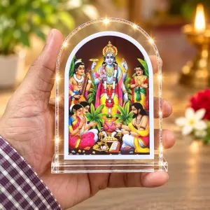 Lord Sattyanarayan L Shape Acrylic Showpiece 3 X 3.5 Inch For Home, Office And Car (F175772) Lord Sattyanarayan L Shape Acrylic Showpiece 3 X 3.5 Inch For Home, Office And Car (F175772)