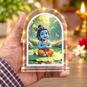 Bal Krishna L Shape Acrylic Showpiece 3 X 3.5 Inch For Home, Office And Car (F175774)