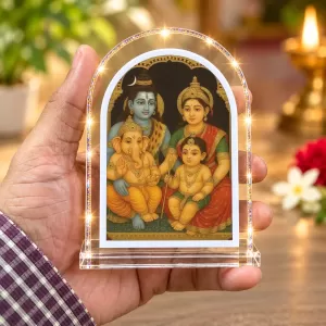 Shiva Family L Shape Acrylic Showpiece 3 X 3.5 Inch For Home, Office And Car (F175779)