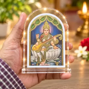 Goddess Saraswati L Shape Acrylic Showpiece 3 X 3.5 Inch For Home, Office And Car (F175782) Goddess Saraswati L Shape Acrylic Showpiece 3 X 3.5 Inch For Home, Office And Car (F175782)