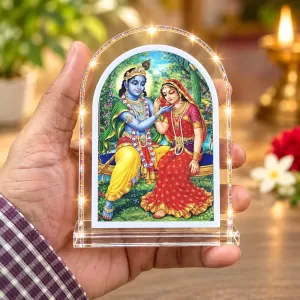 Radha Krishna L Shape Acrylic Showpiece 3 X 3.5 Inch For Home, Office And Car (F175790)