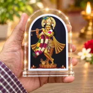 Lord Krishna L Shape Acrylic Showpiece 3 X 3.5 Inch For Home, Office And Car (F175798)