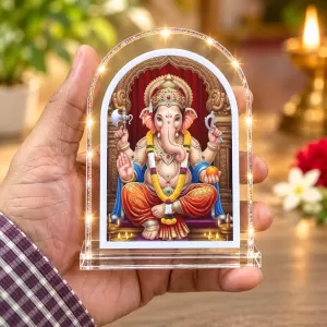 Lord Ganesha L Shape Acrylic Showpiece 3 X 3.5 Inch For Home, Office And Car (F175804) Lord Ganesha L Shape Acrylic Showpiece 3 X 3.5 Inch For Home, Office And Car (F175804)