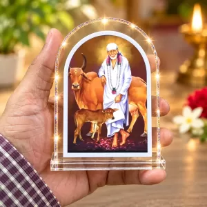 Sai Baba L Shape Acrylic Showpiece 3 X 3.5 Inch For Home, Office And Car (F175815)