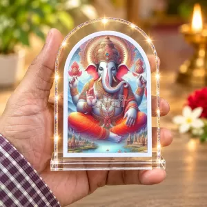 Lord Ganesha L Shape Acrylic Showpiece 3 X 3.5 Inch For Home, Office And Car (F175832) Lord Ganesha L Shape Acrylic Showpiece 3 X 3.5 Inch For Home, Office And Car (F175832)