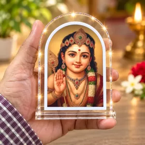 Lord Murugan L Shape Acrylic Showpiece 3 X 3.5 Inch For Home, Office And Car (F175837) Lord Murugan L Shape Acrylic Showpiece 3 X 3.5 Inch For Home, Office And Car (F175837)