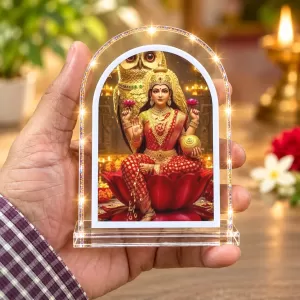 Goddess Lakshmi L Shape Acrylic Showpiece 3 X 3.5 Inch For Home, Office And Car (F175841)