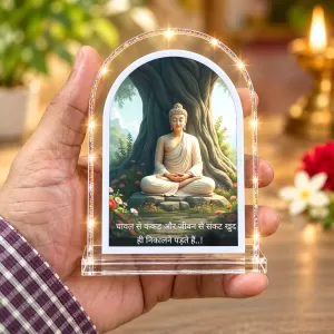 Buddha L Shape Acrylic Showpiece 3 X 3.5 Inch For Home, Office And Car (F175843)