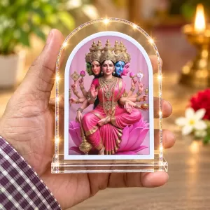 Gayatri Mata L Shape Acrylic Showpiece 3 X 3.5 Inch For Home, Office And Car (F175844)