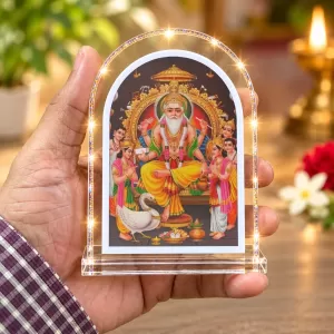 Lord Vishakarma L Shape Acrylic Showpiece 3 X 3.5 Inch For Home, Office And Car (F175848)