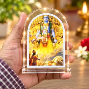Lord Krishna L Shape Acrylic Showpiece 3 X 3.5 Inch For Home, Office And Car (F175852)