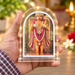 Hanuman L Shape Acrylic Showpiece 3 X 3.5 Inch For Home, Office And Car (F175870)