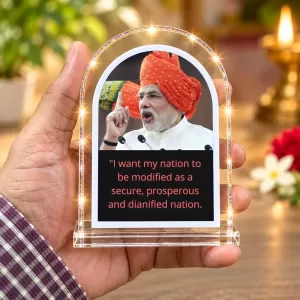Narendra Modi L Shape Acrylic Showpiece 3 X 3.5 Inch For Home, Office And Car (F175879) Narendra Modi L Shape Acrylic Showpiece 3 X 3.5 Inch For Home, Office And Car (F175879)