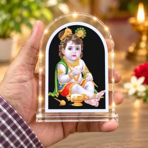 Baby Krishna L Shape Acrylic Showpiece 3 X 3.5 Inch For Home, Office And Car (F175883) Baby Krishna L Shape Acrylic Showpiece 3 X 3.5 Inch For Home, Office And Car (F175883)