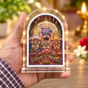 Jagannath Balabhadra Subhadra L Shape Acrylic Showpiece 3 X 3.5 Inch For Home, Office And Car (F175886)