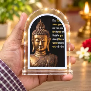 Buddha L Shape Acrylic Showpiece 3 X 3.5 Inch For Home, Office And Car (F175890)