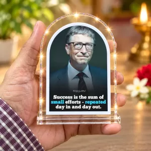 Bill Gates L Shape Acrylic Showpiece 3 X 3.5 Inch For Home, Office And Car (F175896)