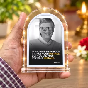Bill Gates L Shape Acrylic Showpiece 3 X 3.5 Inch For Home, Office And Car (F175898)