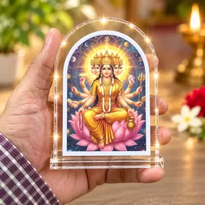 Gayatri Mata L Shape Acrylic Showpiece 3 X 3.5 Inch For Home, Office And Car (F175901)