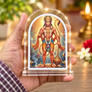 Hanuman L Shape Acrylic Showpiece 3 X 3.5 Inch For Home, Office And Car (F175904)