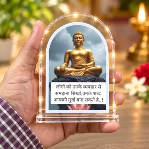 Buddha L Shape Acrylic Showpiece 3 X 3.5 Inch For Home, Office And Car (F175908)