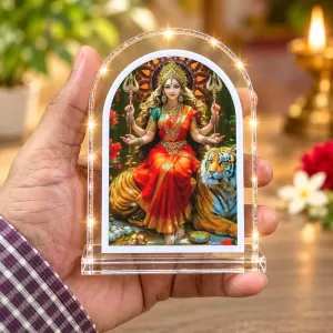 Durga Maa L Shape Acrylic Showpiece 3 X 3.5 Inch For Home, Office And Car (F175913)