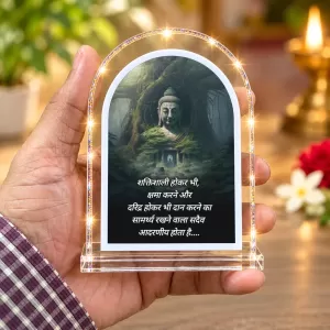 Buddha L Shape Acrylic Showpiece 3 X 3.5 Inch For Home, Office And Car (F175916)