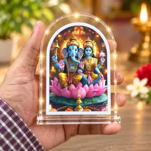 Lord Ganesh And Lakshmi L Shape Acrylic Showpiece 3 X 3.5 Inch For Home, Office And Car (F175918) Lord Ganesh And Lakshmi L Shape Acrylic Showpiece 3 X 3.5 Inch For Home, Office And Car (F175918)