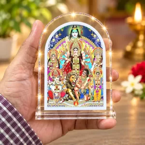 Maa Durga Family L Shape Acrylic Showpiece 3 X 3.5 Inch For Home, Office And Car (F175923) Maa Durga Family L Shape Acrylic Showpiece 3 X 3.5 Inch For Home, Office And Car (F175923)