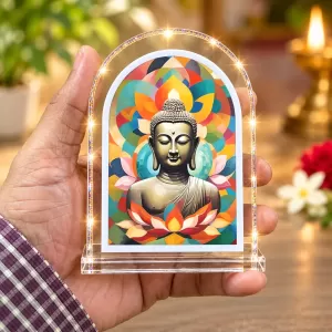 Buddha L Shape Acrylic Showpiece 3 X 3.5 Inch For Home, Office And Car (F175928)