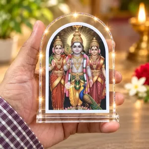 Lord Murugan L Shape Acrylic Showpiece 3 X 3.5 Inch For Home, Office And Car (F175929)