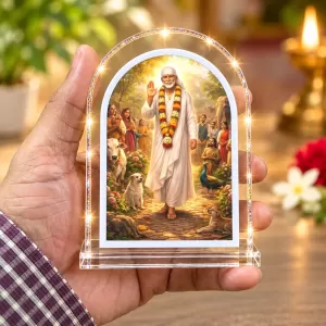Sai Baba L Shape Acrylic Showpiece 3 X 3.5 Inch For Home, Office And Car (F175930)