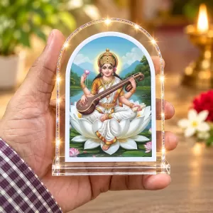 Goddess Saraswati L Shape Acrylic Showpiece 3 X 3.5 Inch For Home, Office And Car (F175938) Goddess Saraswati L Shape Acrylic Showpiece 3 X 3.5 Inch For Home, Office And Car (F175938)