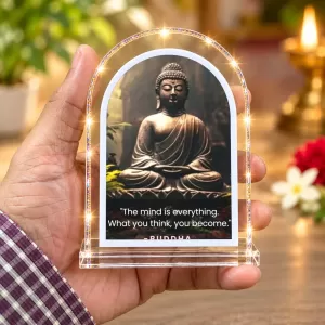 Buddha L Shape Acrylic Showpiece 3 X 3.5 Inch For Home, Office And Car (F175946)