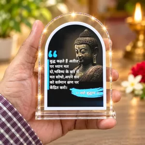 Buddha L Shape Acrylic Showpiece 3 X 3.5 Inch For Home, Office And Car (F175949)