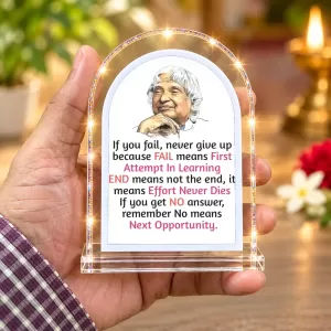 A. P. J. Abdul Kalam L Shape Acrylic Showpiece 3 X 3.5 Inch For Home, Office And Car (F175957) A. P. J. Abdul Kalam L Shape Acrylic Showpiece 3 X 3.5 Inch For Home, Office And Car (F175957)
